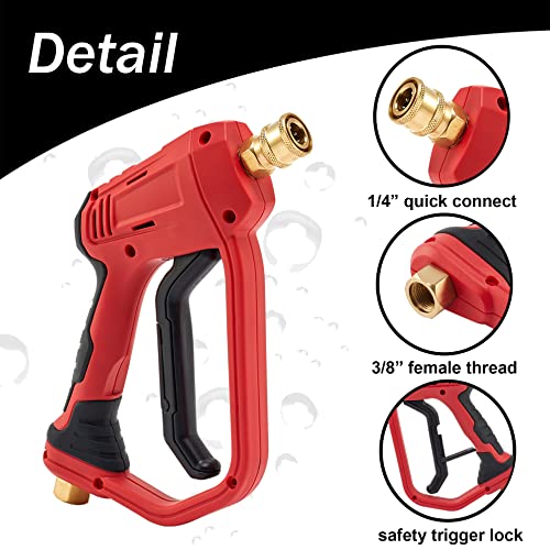 Raincovo Pressure Washer Gauge 6000 Psi, Pressure Washer Gun, 3/8 Inch Quick Connect, M22 14Mm Or M22 15Mm Fitting, Pressure Washer Quick Connect Fittings, M22 14Mm To 3/8 Inch Quick Connect #TOP4