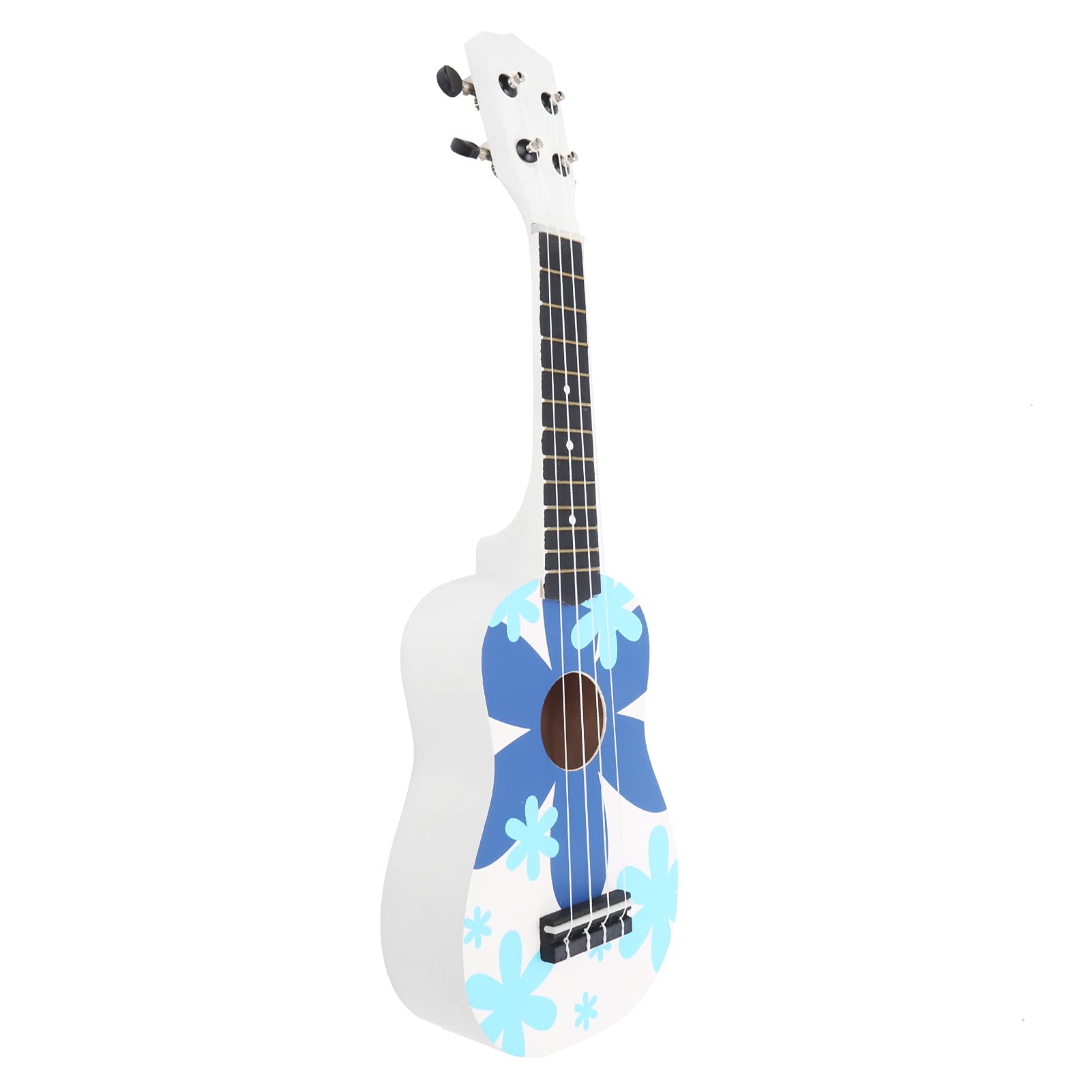 Ukulele Hawaiano a 4 Corde Mtlavishishing 21 Pollici con Borsa da Gig Motivo Fiore Blu per Principianti Bambini Adulti Studenti Strumento Musicale Legno di Tiglio Artigianato Desig