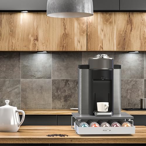 Image of Deco Brothers Vertuo Pod Holder Drawer, Fits 30 Large or 60 Small Capsules | Compatible with Nespresso Pods, Gray
