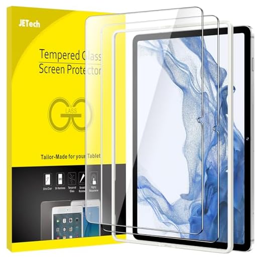 JETech Screen Protector for Samsung Galaxy Tab S8 Plus 2022 / Tab S7 FE 2021 / Tab S7 Plus 2020 12.4-Inch with Easy Installation Frame, Tempered Glass Film, HD Clear, 2-Pack