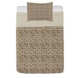 ABAKUHAUS Clásico Juego de Colcha de Microfibra, Gerberas incompleto, Juego de Cama Suave con Fundas de Almohada y edredón, 170 cm x 220 cm, Tan Maravilla Anaranjada