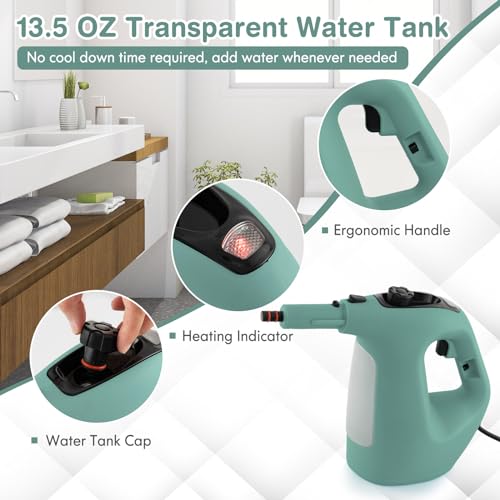 Image of COSTWAY Handheld MultiPurpose Steam Cleaner with 17 Pieces, 350ml Capacity
