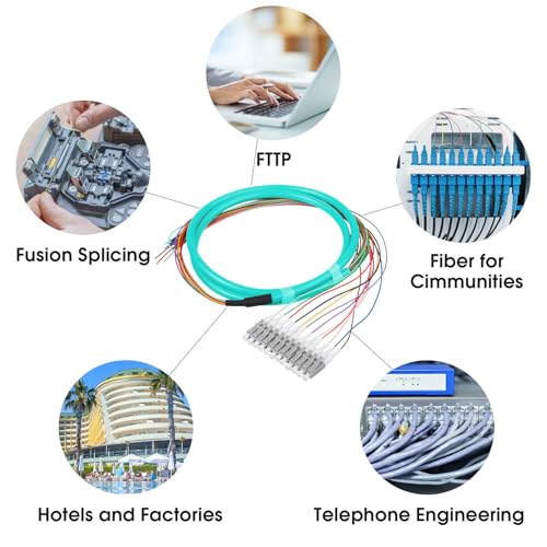 Fibre optique LC/OM3 multimode 12 brins à code couleur pour épissure rapide lot de 4 - 3