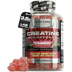 Creatine Monohydrate Gummies – 3600mg Strawberry Flavor – 90 Gummies