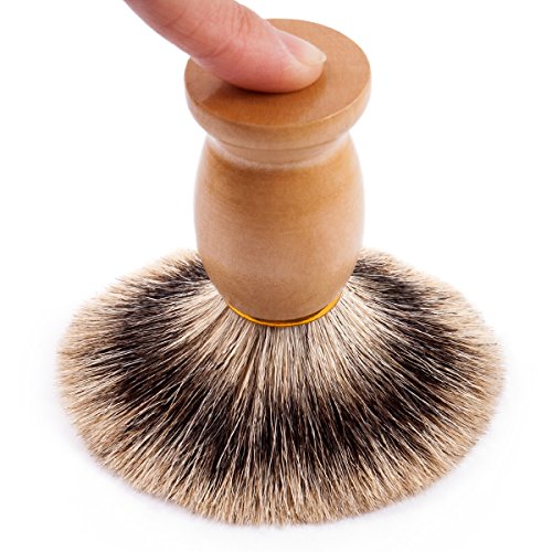 Qshave 100% Best Original Pure Badger Hair Shaving Brush Handmade. Real Wood Base. Perfect For Wet Shave, Safety Razor, Double Edge Razor #TOP3