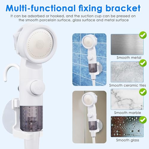 Ducha portátil para camping al aire libre, bomba con cabezal rociador recargable, bombea agua desde balde, ideal para camping, senderismo y viajes miniatura 4