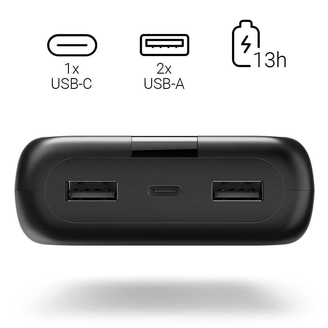 Hama Power Pack 24000 mAh 2x USB A, 1x USB A (powerbank, power bank, szybkie ładowanie, podróżna, mały, lekki, do ładowania telefonu, ładowarka bezprzewodowa) antracyt