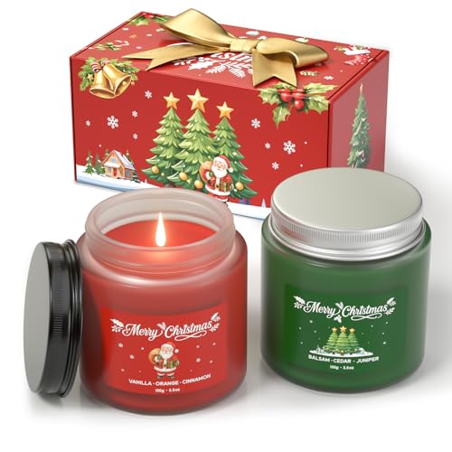 Waxcanpy Weihnachtskerzen, Duftkerzen im Glas für Frauen & Männer,...