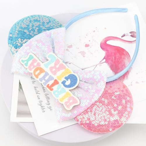Image of DRESHOW Mouse Ears Bow Headbands Glitter Party Decoration Cosplay Costume for Women
