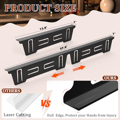 Image of 2 Pack Expandable Stainless Steel Stove Gap Covers (13.8 inch-27.6 inch), Retractable Fill the Gap Between Stove & Counter Top with Heat Resistant Range Trim & Guard, Slide-in Seamless Kitchen Accessory Kit