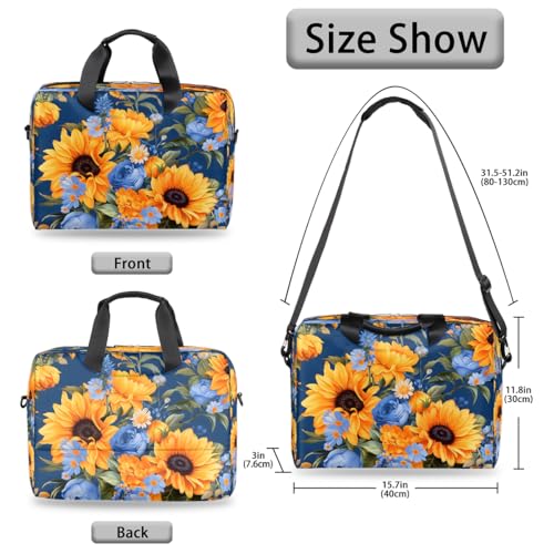 Bolso para Laptop 15.6-16 Pulgadas Azul Floral miniatura 6