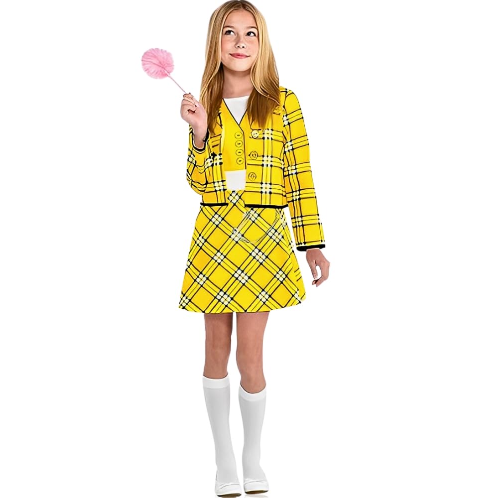 Amscan Clueless Cher-Inspired Child Costume Set - Medium (8-10) - Vibrant Yellow Polyester, Perfect for Theme Parties & Events