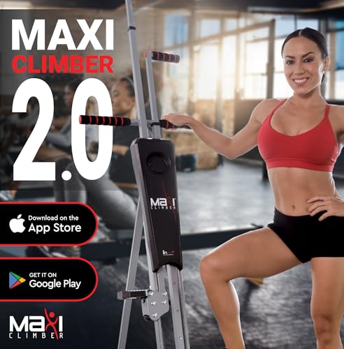 MaxiClimber 2.0 Vertical Climber ERS (Elastic Resistance System) - Easy to Assemble, Folding Exercise Machine Combines Cardio & Strength Training for a Low Impact, Full Body Workout - Free Fitness App2