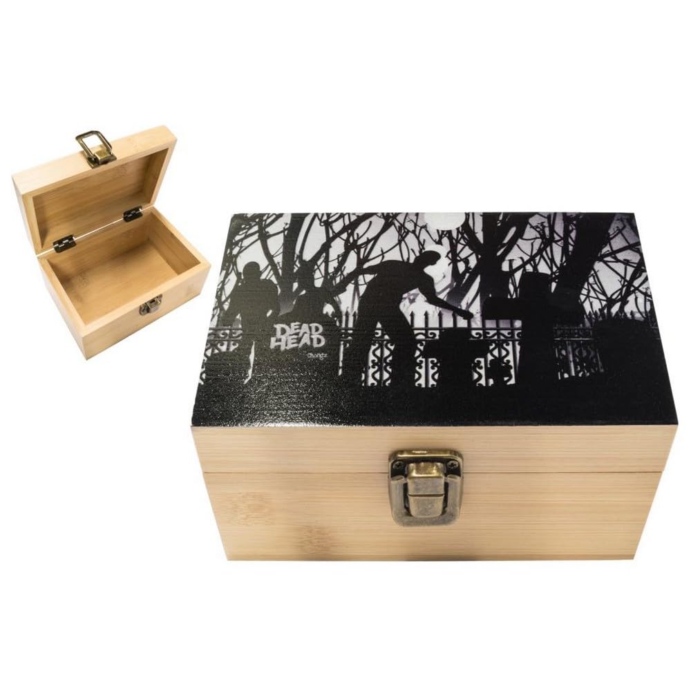Vastu Bag Made for Chongz Bamboo Medium Wooden Box - Lockable Cigarette Stash Box with Unique Printed Cover & Magnetic Lid - Compact & Lightweight Storage for Smoking Accessories (Dead Head)