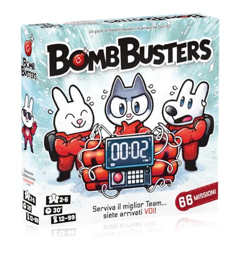 Bomb Busters – Kooperatives Spiel für Erwachsene und Kinder ab 12 Jahren – 66 Missionen mit steigendem Schwierigkeitsgrad – Strategiespiel – 2-5 Spieler – italienische Ausgabe Bomb Busters – Kooperatives Spiel für Erwachsene und Kinder ab 12 Jahren – 66 Missionen mit steigendem Schwierigkeitsgrad – Strategiespiel – 2-5 Spieler – italienische Ausgabe
