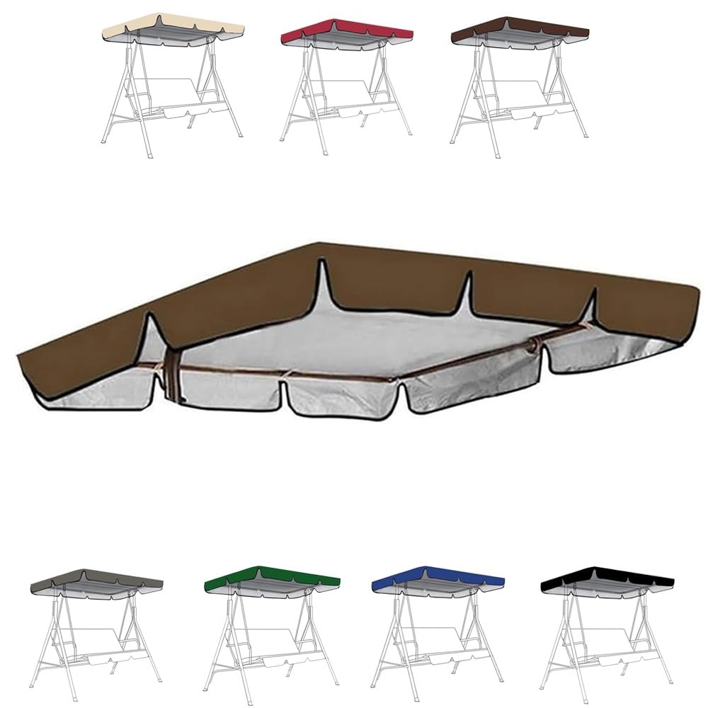 Qcknkmgg Brown Replacement Canopy For Outdoor Swing, Patio Swing Canopy Replacement Cover Multicolor Multiple Sizes(,56X47x7in(142X120x18cm))