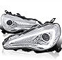 SPEC-D TUNING Chrome Housing Clear Lens Projector LED Headlights Signal Lamps Compatible with 2012-2017 Scion Fr-S, 2012-2017 Toyota 86, Left + Right Pair Headlamps Assembly