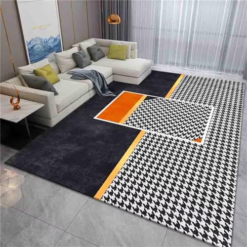 Tapis rectangle géométrique gris orange 60X120CM tapis de jeu - 2