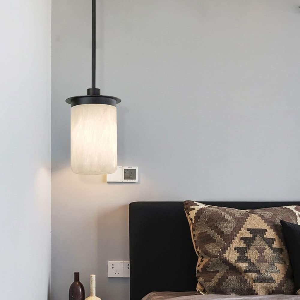 Hanging Lights Modern Geometric Marble Light with Shade Mini Kitchen Island Bedroom Dining Living Room Bedside Adjustable Chandelier E14 Single Head/11Cm(20Cm)(16Cm)