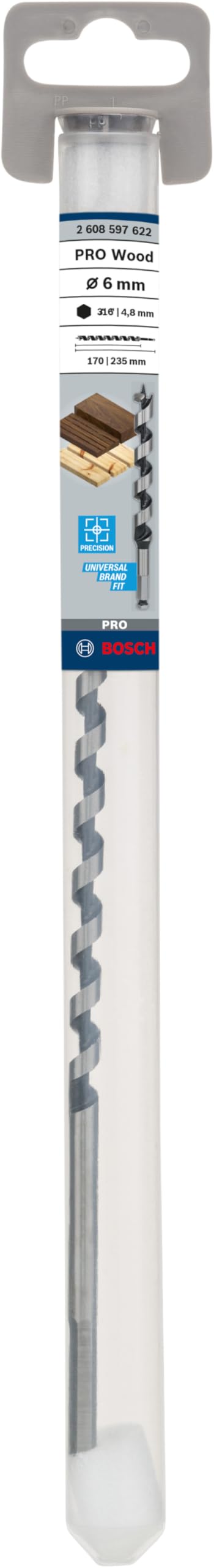 Bosch 2 608 597 622 - Broca salomónica para madera, hexagonal (6 x 160 x 235 mm) - 3