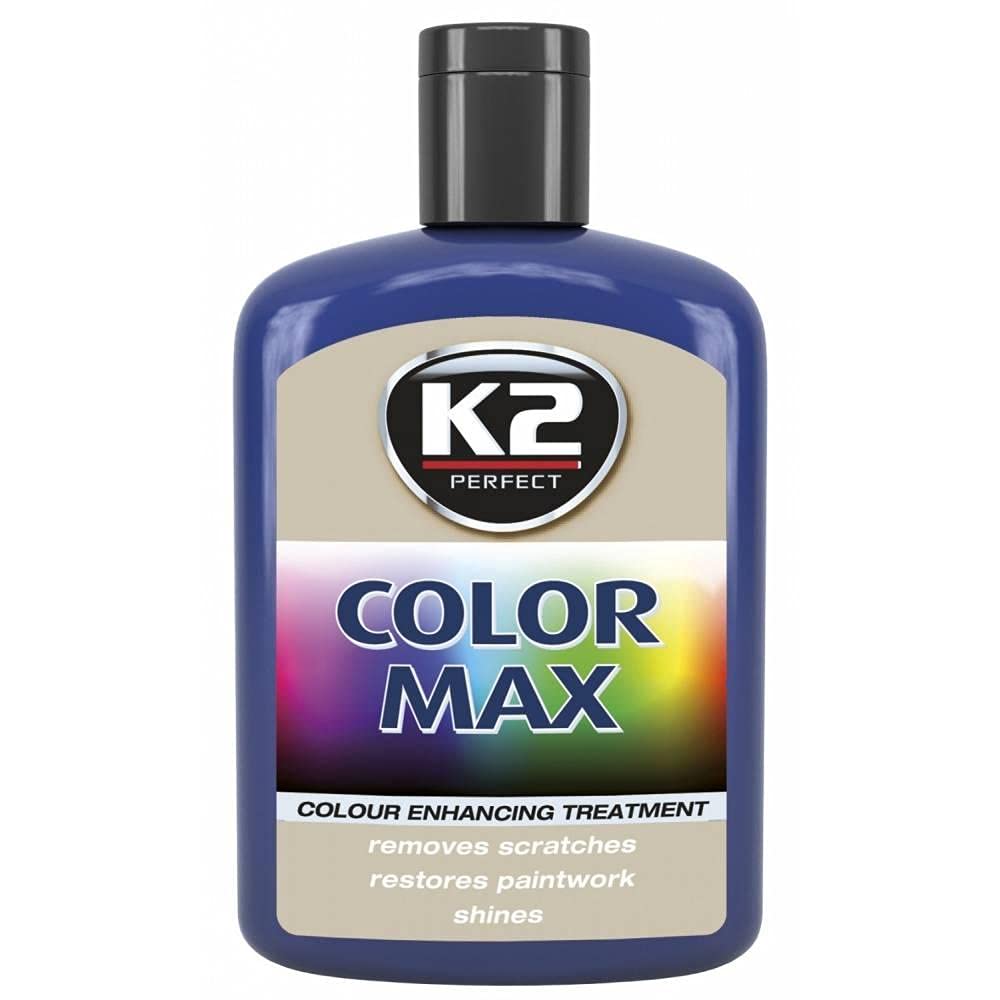 K2 Color Max Colored Wax with carnauba, restores car shine, blue 200ml