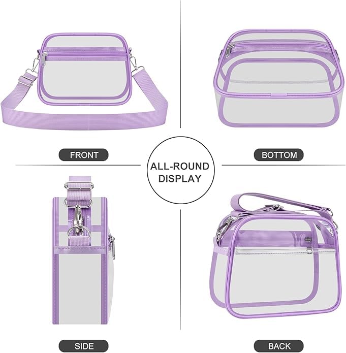 Image of Oraben Clear Bag for Stadium Events Clear Purse Stadium Bag Satchel Handbags for Sports Events Concerts Festivals | Stadium Approved
