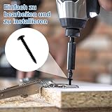 180 sztuk wkrętów do drewna M4 x 30 mm, czarne, z 1 wiertarką elektryczną, ocynkowane, panele akustyczne, śruby z łbem krzyżowym, śruby z łbem okrągłym