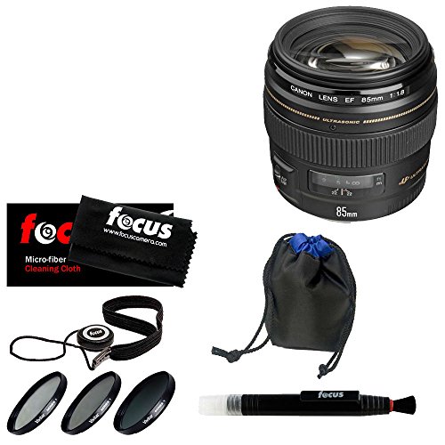 Image of Canon EF 85mm f /1.8 USM Medium Telephoto Autofocus Lens w /Software Suite & Accessory Bundle
