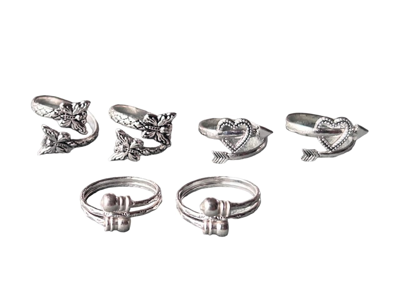 Women & Girls Metal Fancy Glossy finish Toe Ring Adjustable Bichiya/Leg Finger Ring_Combo_3 (A_C_P_110776_Silver)-image-26