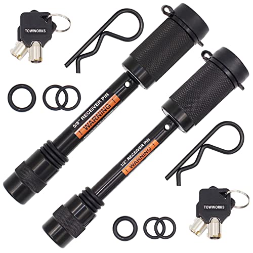 Towworks 79692 Keyed Alike Black Trailer Hitch Lock Set, 5/8-Inch And 1/2-Inch Pin Diameter, Fits Class I/Ii/Iii/Iv Hitches #TOP4