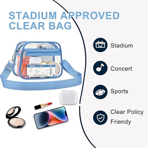 Image of Oraben Clear Bag for Stadium Events Clear Purse Stadium Bag Satchel Handbags for Sports Events Concerts Festivals | Stadium Approved