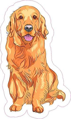 Golden Ririverer Sticker Amazon.com - StickerTalk Golden Retriever Vinyl Sticker, 3 inches by 5 ...
