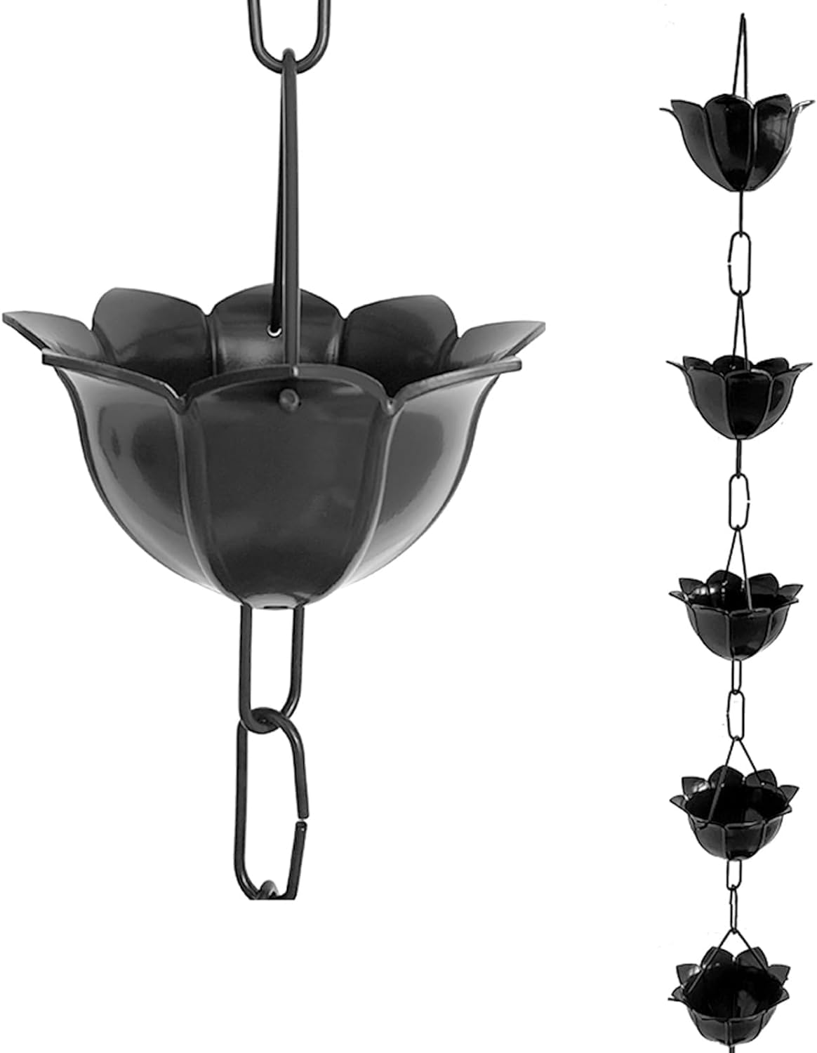 SBCGFY Rain Chains Rain Chains To Replace Gutter Downspout, Rain Collector Cups For Divert Roof Rainwater