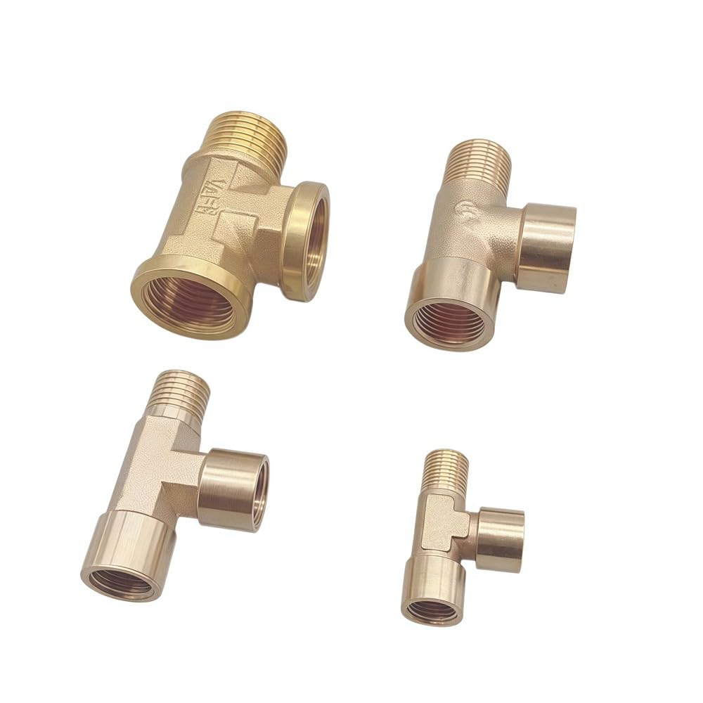 Conector de tubería de latón con rosca macho y hembra de 1/8", 1/4", 3/8" y 1/2", tipo T BSP, accesorios de cobre, FMF, 3/4".