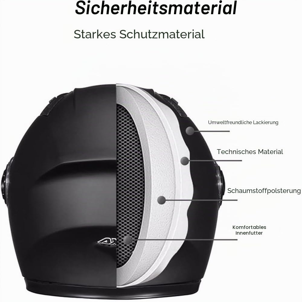 Motorradhelm Damen Herren Full Face Helm Retro Klapphelm DOT/ECE-Zertifizierter Mit Anti-Fog Sonnenblende Helm Motorrad Downhill Helm Mopedhelm Schutzhelm Für Cruiser Chopper,Pink-54~62CM
