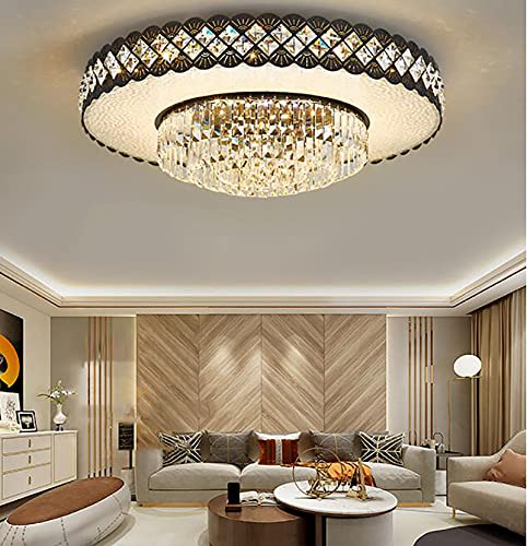 Lustre moderne à intensité variable avec télécommande lustre en cristal