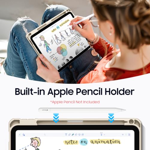 Fintie Hybrid Hülle für iPad 10. Generation 2022 (10.9 Zoll) mit Stifthalter - Stoßfeste Schutzhülle mit transparenter Hartschale auf der… – Ansicht 6