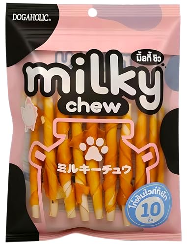 Image of Milky Chew Chicken Stick Dog Treats - Premium Rawhide-Free Milk-Flavoured Sticks for Dogs of All Ages & Sizes - Nutritional 4-Pack