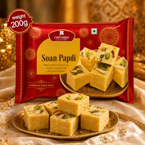 Image of Soanpapdi Sweets Rakhi Combo Gift, Set of 12 Rudraksh Rakhi for Brother Bhabhi kids with Soanpapdi Gift Hamper | Rakhi with Sweets for Brother Gift Pack