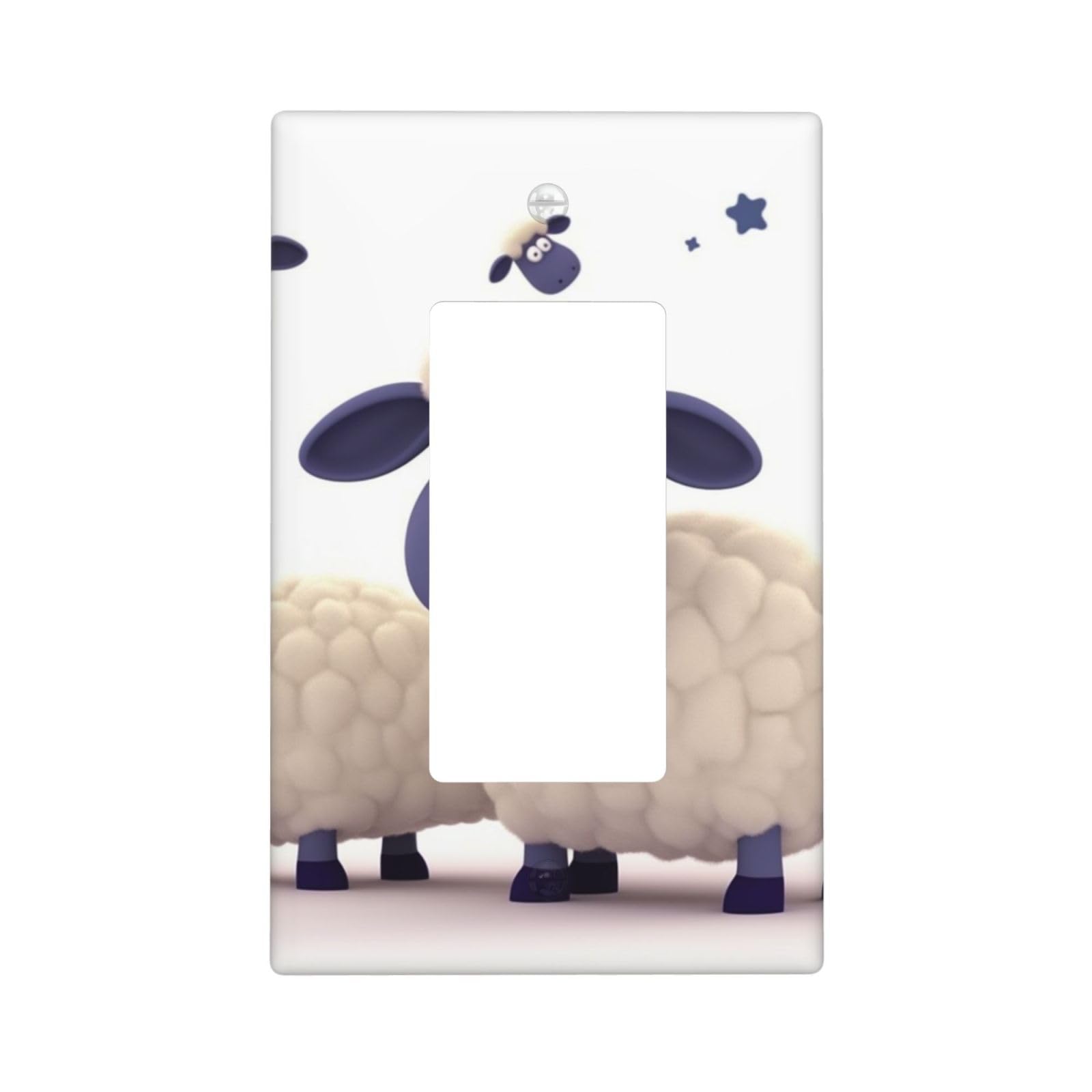 Decorator Wall Plate 1 Gang Light Switch Covers Decorator Receptacle Outlet Covers Sheep Wall Plates for Electrical Outlets Plug Cover Single Rocker Switch Plates