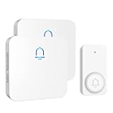 SECRUI Doorbell, 2 Receiver Wireless Doorbell with 1000ft Range, Adjustable Volume, Waterproof Design, Hassle-Free Installation, 32 Melodies, White
