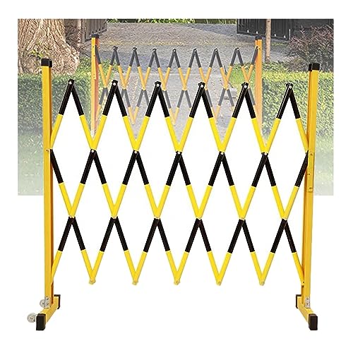 Puerta de seguridad plegable retráctil, 6 m, barrera de tráfico para garaje y construcción de carreteras, 120 cm de alto x 600 cm de largo, solución versátil de barandilla móvil