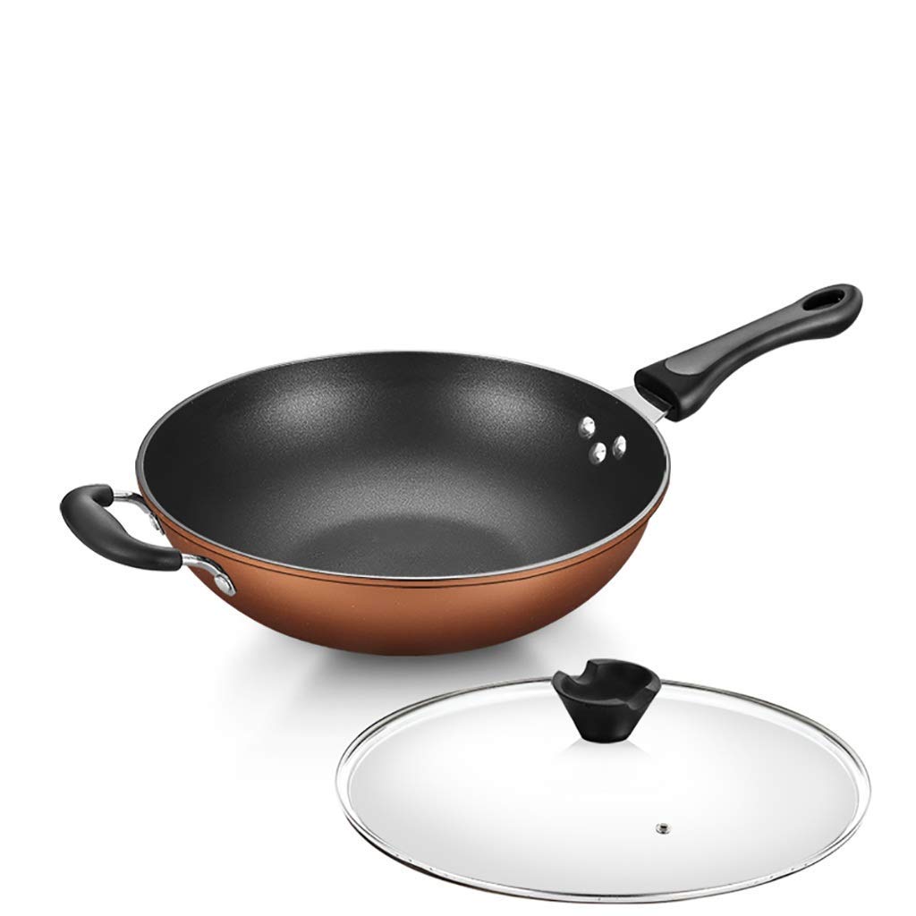 Wok für Induktion Schmiedeeiserner Wokherd speziell für Antihaft-Pfanne Induktionsherd Pfannenwender Herde anwendbar 30 / 32cm,34cm