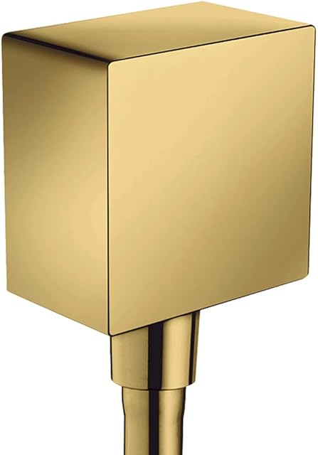 hansgrohe FixFit Przyłącze węża Square z zaworem zwrotnym złoty optyczny polerowany, 26455990
