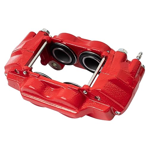Image of TRQ Front Left Right Brake Caliper Performance Red Driver Passenger Side