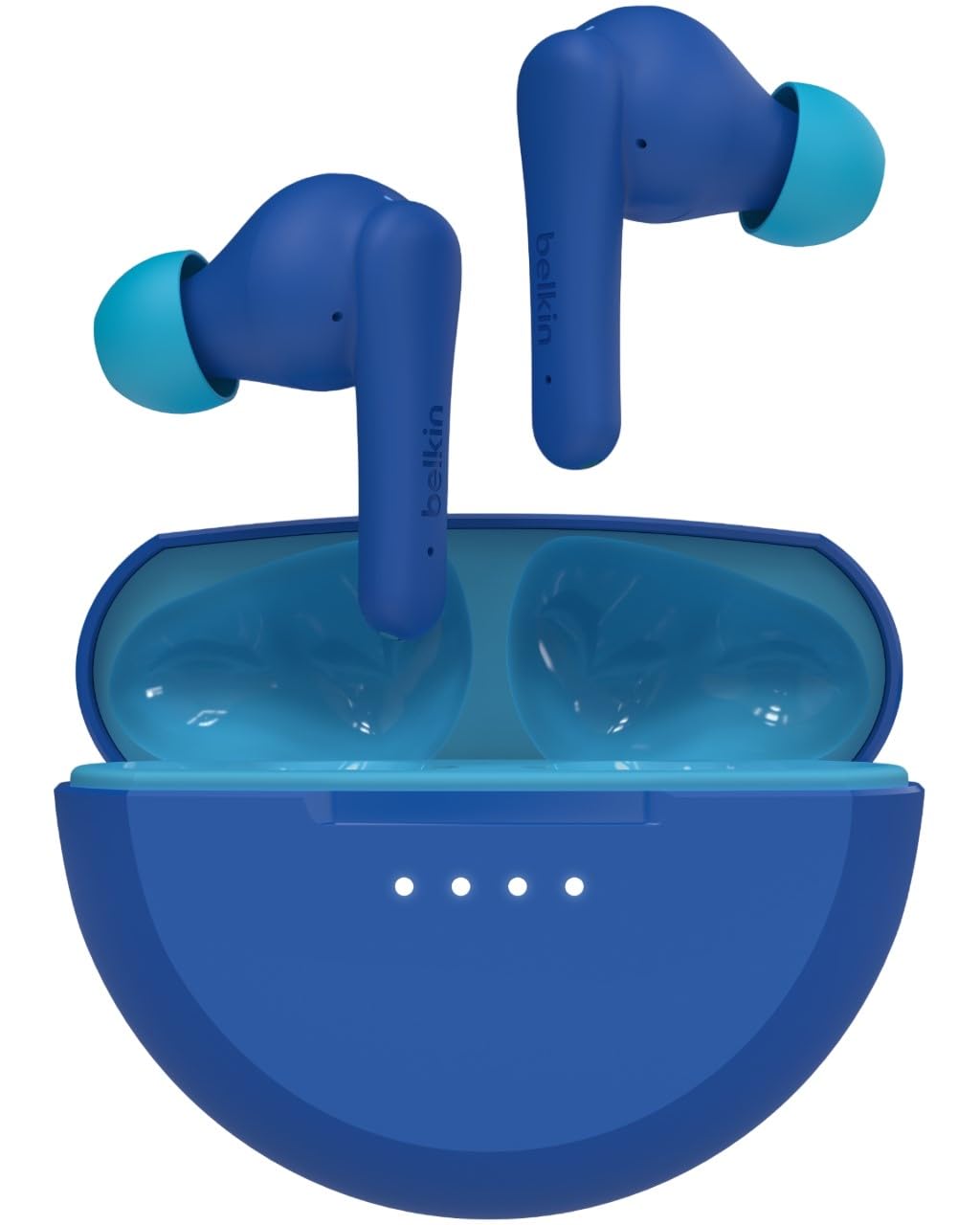 Belkin SoundForm Nano 2 Auricolari Wireless per Bambini, Microfono - Blu | Cuffie Bluetooth, Volume fino a 85 dB, 28 Ore di Batteria, IPX5, 5