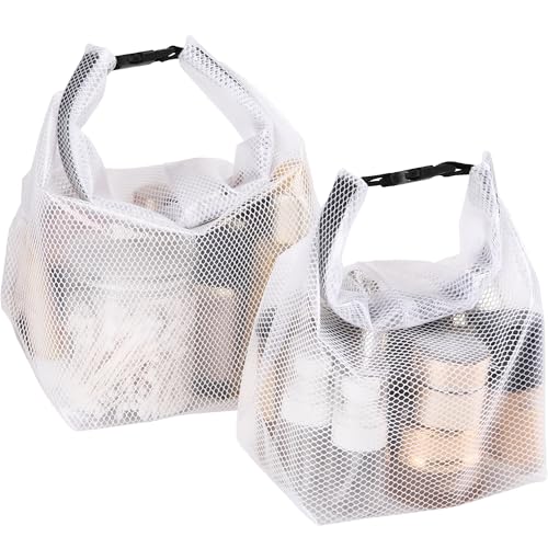 Sea Team 2-Pack Waterproof Travel Toiletry Bag, Makeup Organizer & Storage Pouch - Clear EVA Material, Large Opening, Portable Handle for Travel, Gym, Swimming, Daily Use