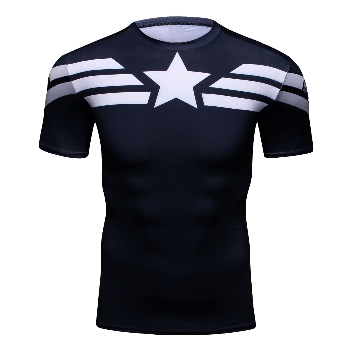 Red PlumeMen's Film Super-Hero Series Compression Sports Shirt Running Short Sleeve Tee