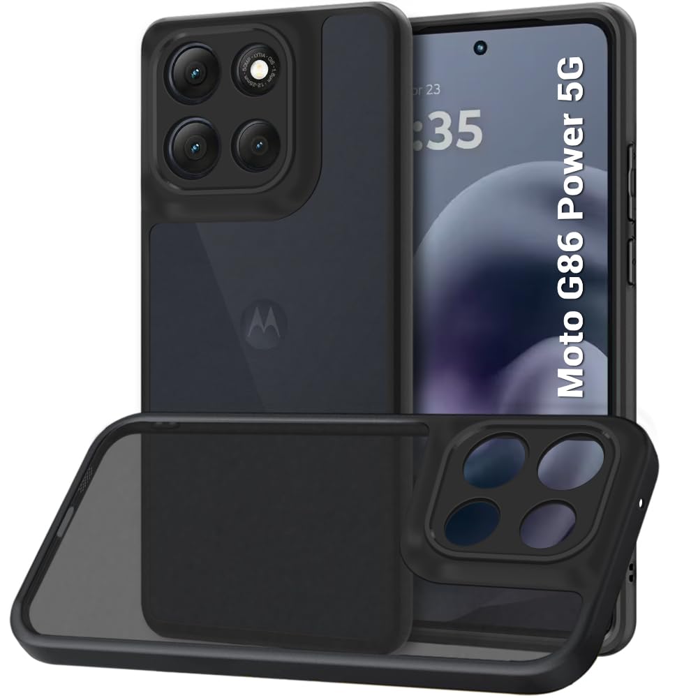 TheGiftKart Hybrid Shockproof Back Cover Case for Motorola Moto Signature 5G | Camera Protection Module | Hard Back Case Cover for Moto Signature (PC & TPU, Translucent Smoke Matte Back, Black Sides) — Amazon image 23