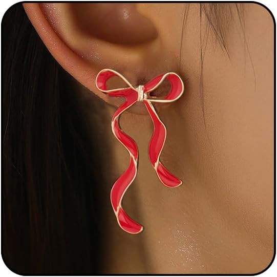 Valentines Earrings Bow Earrings for Women Pink Bow Ribbon Holiday Earring Valentines Jewelry Accessories for Women